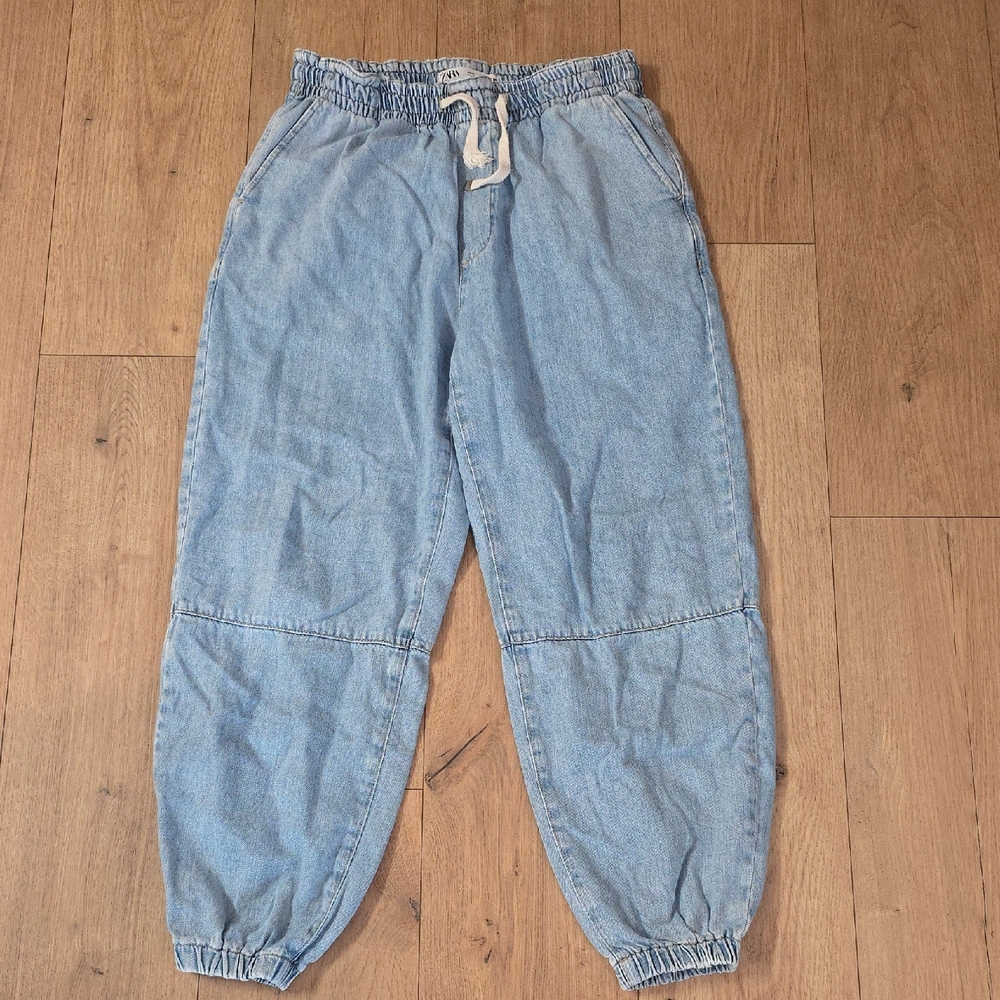 Zara Casual Light Blue Denim Joggers - Medium